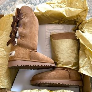 Kids Bailey Bow Tall Boots Chestnut Sz 13